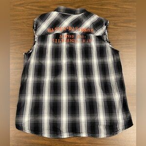 Harley Davidson Milwaukee Wisconsin Plaid Cut Off